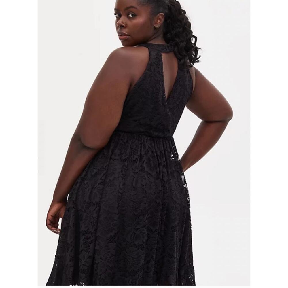 NEW Torrid Black Lace Halter Tier Skater Dress Mini Sleeveless LBD Women's 6X - Picture 2 of 16